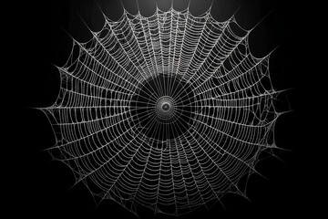 Obraz premium Horizontal texture of spider web on a black background