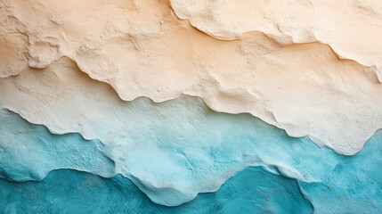 Naklejka premium Waves of Sandy Beach Layers with Ocean Blues and Textured Sand Details