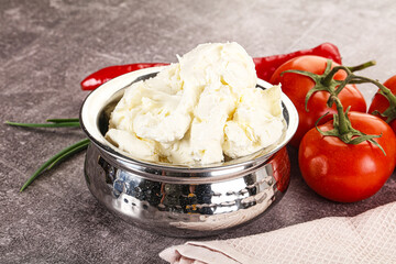 Soft Philadephia cheese in the bowl