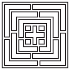 Chinese Pattern Line Art Design. Flat Vector Illustration Isolated on White Background