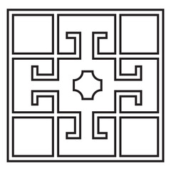 Chinese Pattern Line Art Design. Flat Vector Illustration Isolated on White Background