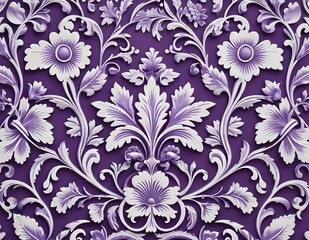 Norwegian Scandinavian rosemaling traditional handpainted folk art in bright purple floral pattern