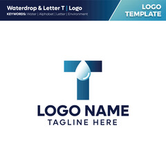 Waterdrop & Letter Logo Template