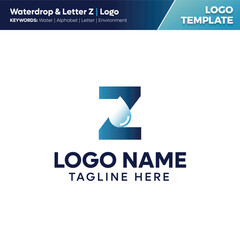 Waterdrop & Letter Logo Template