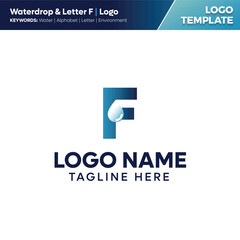 Waterdrop & Letter Logo Template