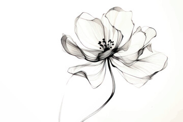 Obraz premium Elegant monochrome floral illustration