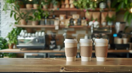 Eco Friendly Fair Trade Coffee Shop with Organic Ingredients and Compostable Cups