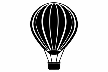 Hot air balloon silhouette vector illustration on a white background. 