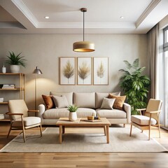 minimalist living room with a sophisticated, beautiful design.