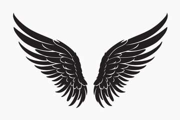 Obraz premium Black angel wings illustration design
