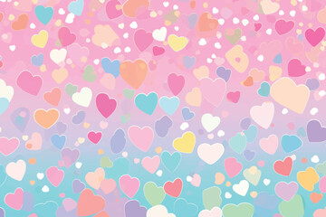 Colorful hearts pattern background