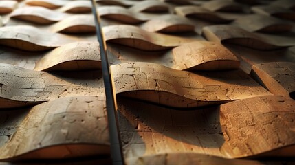 Abstract Wooden Surface with Wavy Texture Pattern - Close Up Photograph for Architectural Inspiration
