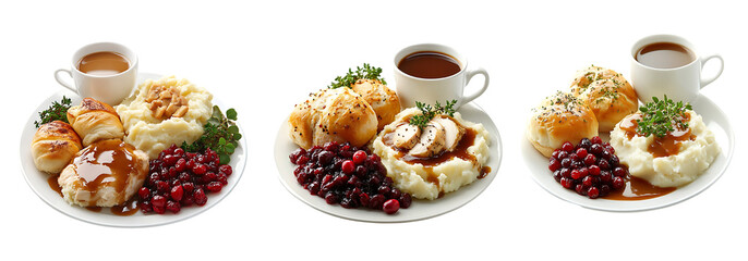 Delicious Thanksgiving Dinner with Turkey and Cranberries