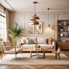 minimalist living room with a sophisticated, beautiful design.