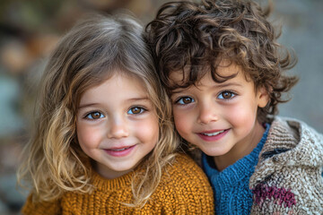 Portrait of a perfect young child pair