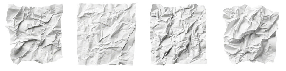 Obraz premium Crumpled white paper texture abstract background Wrinkled creased and crushed paper surface with grunge and distressed details creating an interesting pattern and design