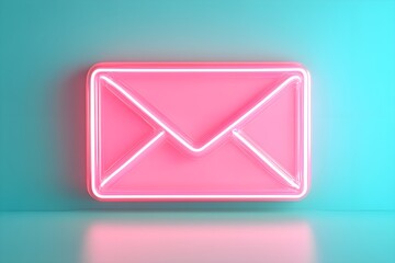 A glowing pink envelope against a vibrant blue background, symbolizing communication and modern digital correspondence.