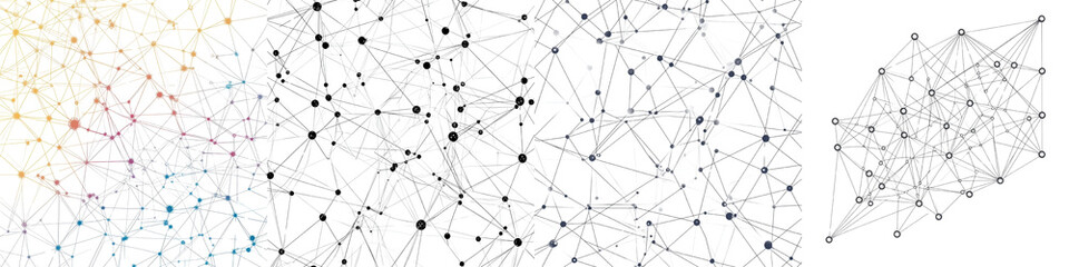 Futuristic abstract digital network and technology with interconnected geometric shapes patterns and lines forming a complex visual structure  Representing the concepts of intelligence