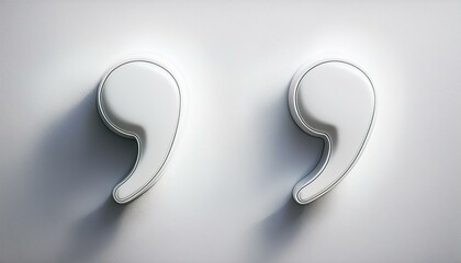 Naklejka premium white duble quotation marks white backgraund 