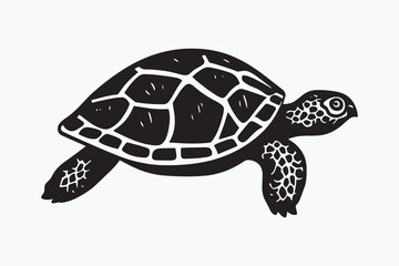 Fototapeta premium Black turtle illustration art
