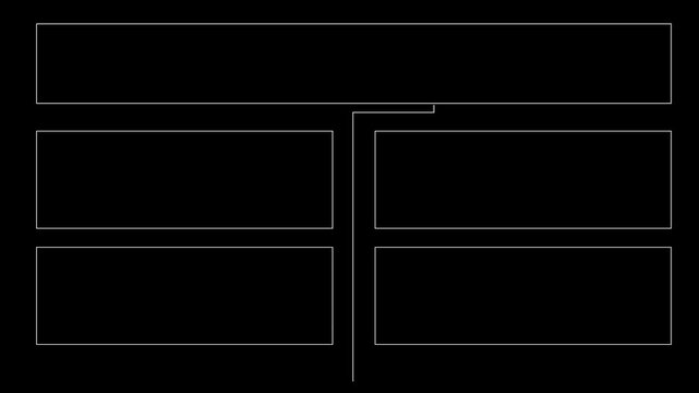 HUD  frames elements animation. White lines on a black background 4K video