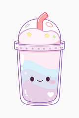 Cute pastel milkshake illustration