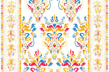 Geometric ethnic pattern vector Blue and white abstract seamless background The design used for Print, wallpaper, pattern fabric, fashion textile