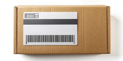 Shipping Label on Cardboard Box