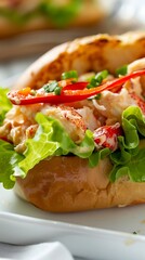 Lobster Sandwich isolated on a white background