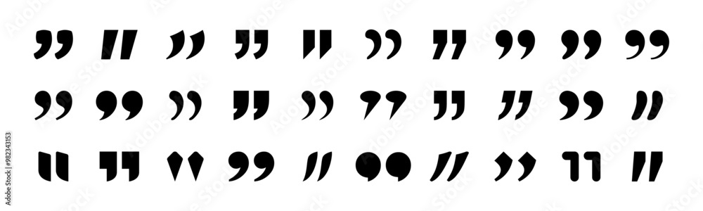 Fototapete quotation mark vector set. typographic designs collection of quote mark vector illustration.