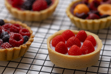 fresh pastries with ripe summer berries