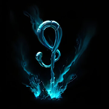 water in the shape of a note 