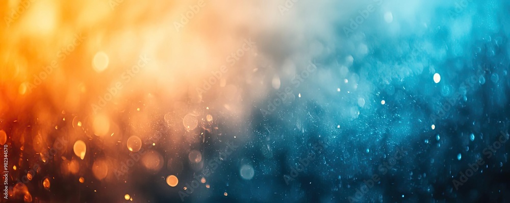 Aufkleber beautiful abstract background with vibrant orange and blue bokeh lights, creating a dreamy and artis