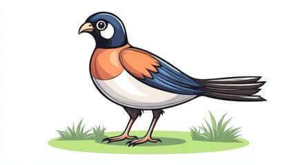 Obraz premium Playful cartoonstyle pheasant illustration, perfect for trendy tshirts and modern web applications.