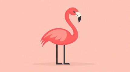 Fototapeta premium Whimsical flamingo design featuring a singleleg stance, clean lines, and vibrant colors for a modern, minimalist feel.