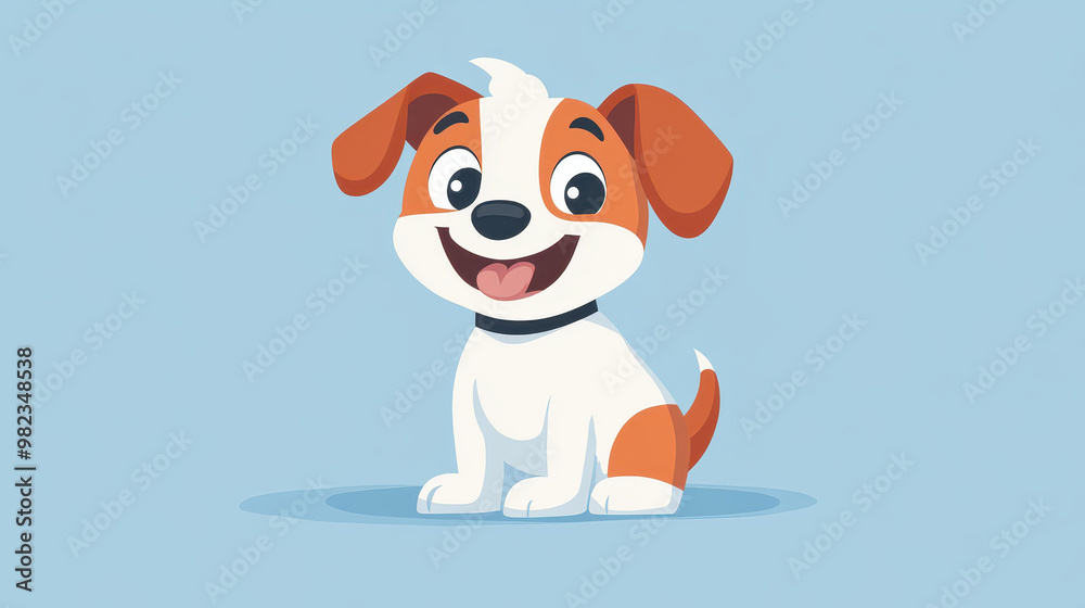 Wall mural a charming puppy with a cheeky grin embodies the allure of a playful cartoon character in a vibrant 