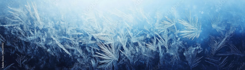 Aufkleber a serene abstract pattern of ice crystals shimmering in soft light, capturing the beauty of winter a