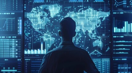 AI Powered Financial Crime Prevention and Monitoring Concept with Global Transaction Analytics