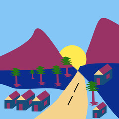 The view behind the house in the afternoon