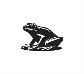 Frog silhouette vector on white background