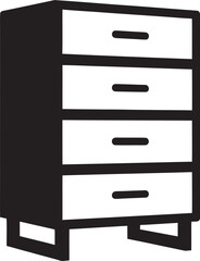 Detailed Modern Dresser Vector Graphics for Realistic Interiors