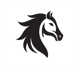 Horse silhouette vector on white background