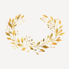 Elegant golden leaf wreath design