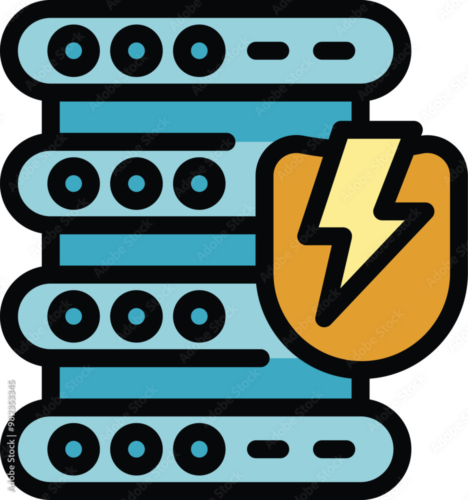 Poster server security system is using firewall to protect data from cyber attack