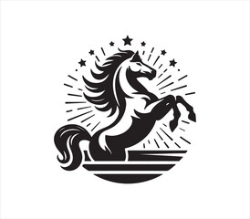 Horse silhouette vector on white background