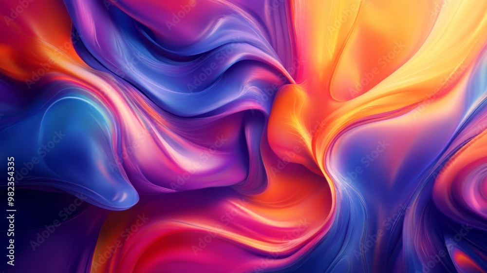 Aufkleber A vibrant abstract background featuring swirling colors and fluid shapes, creating a dynamic and energetic visual with bold hues and smooth gradients.