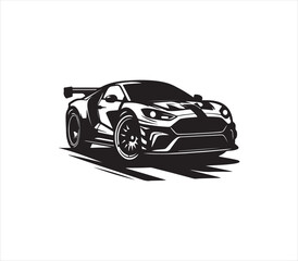 Obraz premium Car silhouette vector on white background