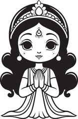 Fototapeta premium Tranquil Namaste by Vector Character