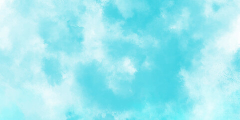 Abstract light blue watercolor cloudiness, mist, or smog background. light blue sky with white background and blurred pattern. Vivid textured aquarelle painted art design background.