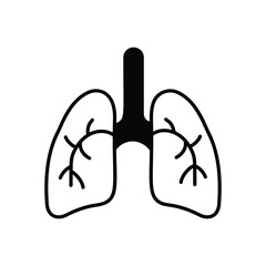 Lungs vector icon stock illustration